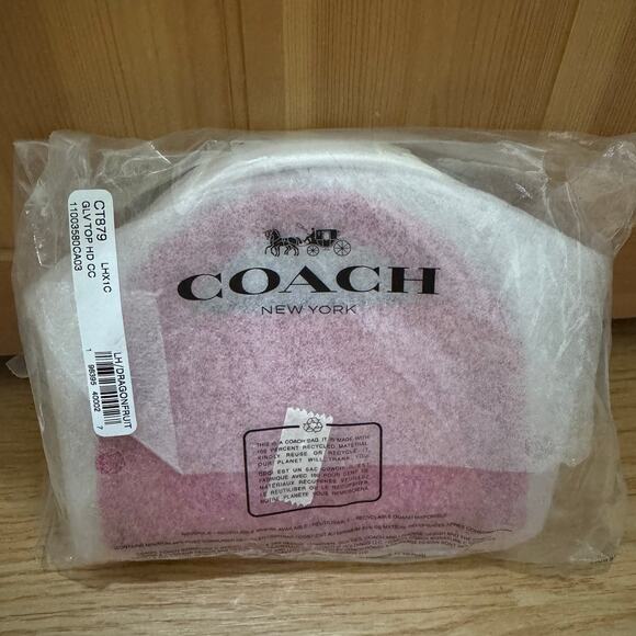 💜Coach Top Handle Card Case  Silver/Dragonfruit - Picture 9 of 14